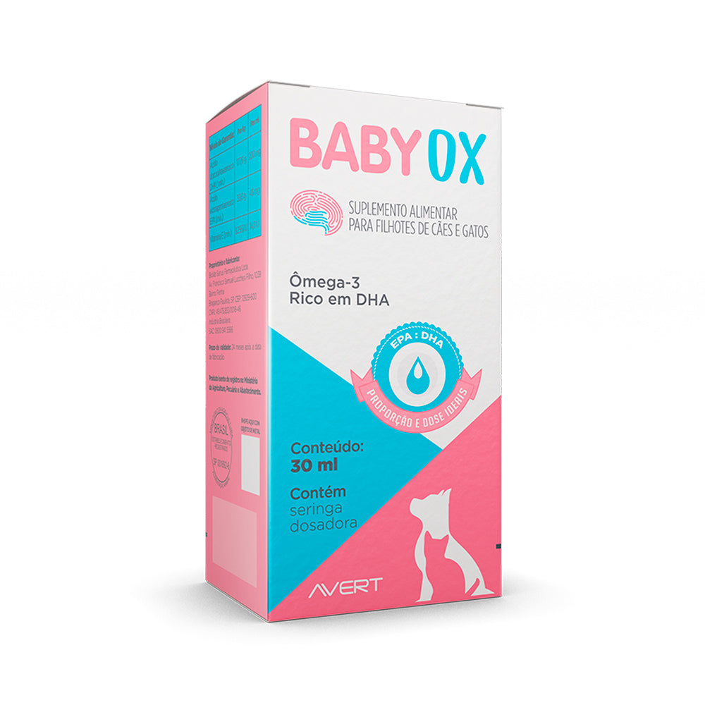 Suplemento Avert BabyOx para Cães e Gatos Filhotes 30 mL