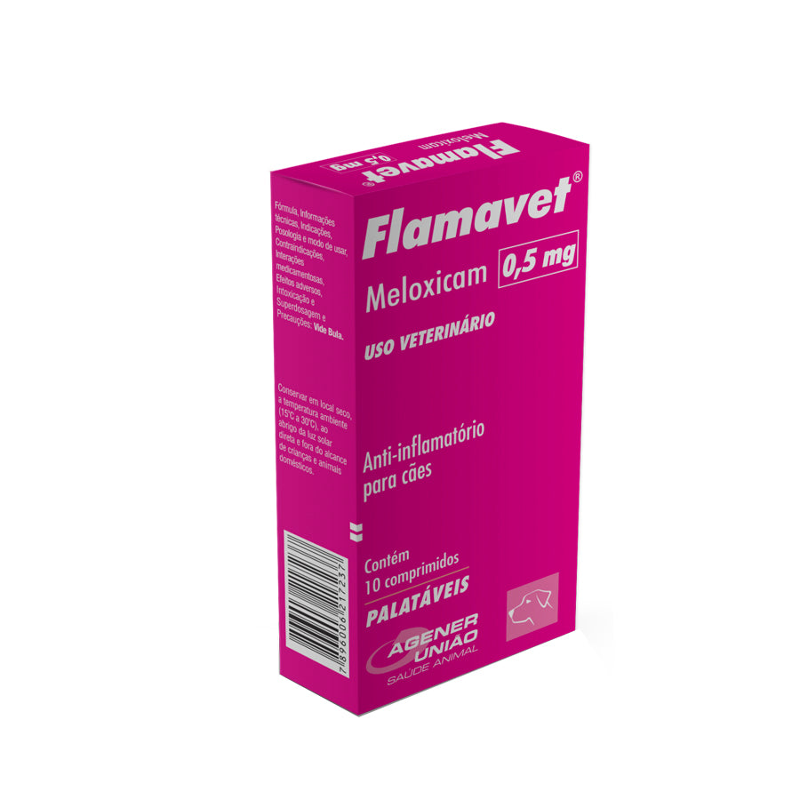 Anti-inflamatório Flamavet 0,5 mg Agener para Cães 10 Comprimidos