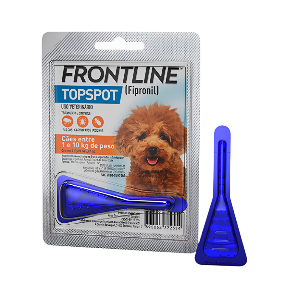 Antipulgas e Carrapatos Frontline Topspot Pipeta 0,67 ml para Cães de 1 a 10 Kg