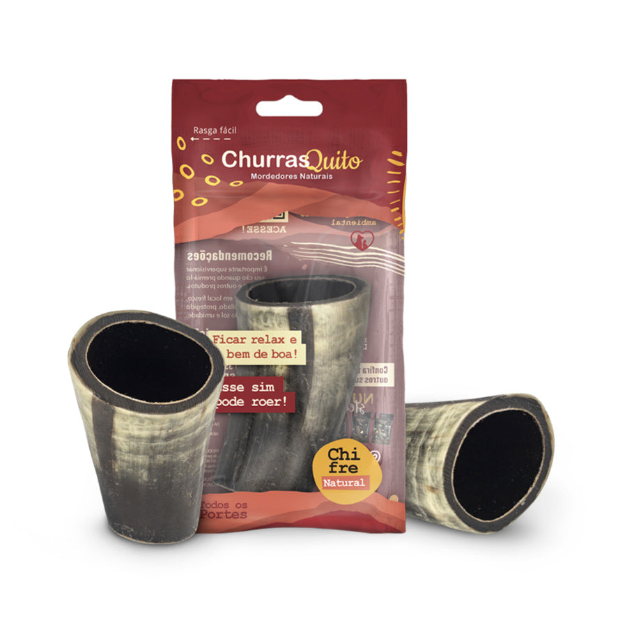 Petisco Natural Chifre Bovino Churrasquito para Cães 1 Unidade