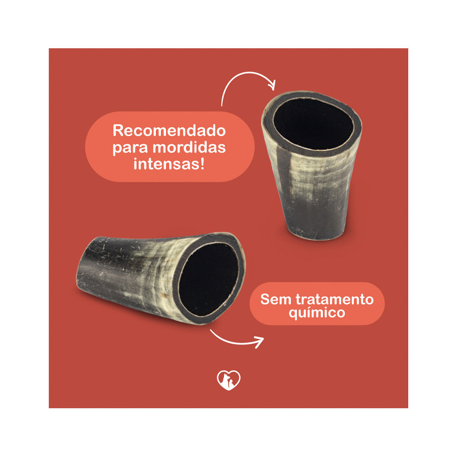 Petisco Natural Chifre Bovino Churrasquito para Cães 1 Unidade