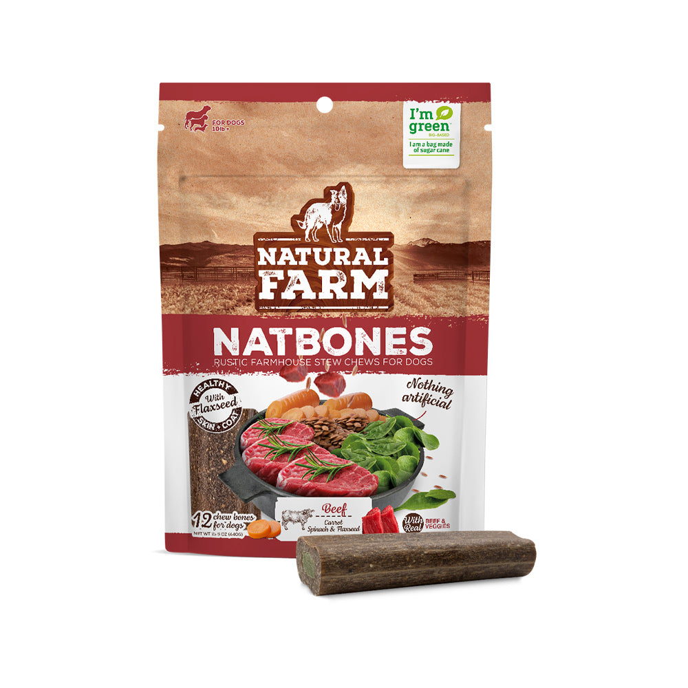 Snack Natbones Natural Farm Carne para Cães 470 g