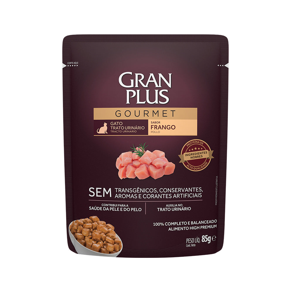 Ração Úmida GranPlus Gourmet Trato Urinário para Gatos Adultos Sabor Frango 85 g