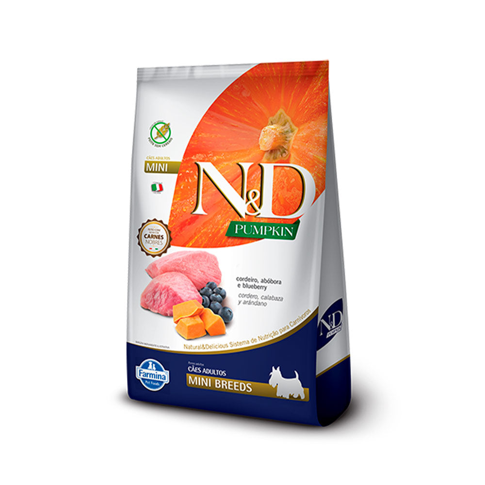 Ração para Cães Farmina N&D Pumpkin Raças Mini Adultos Sabor Cordeiro