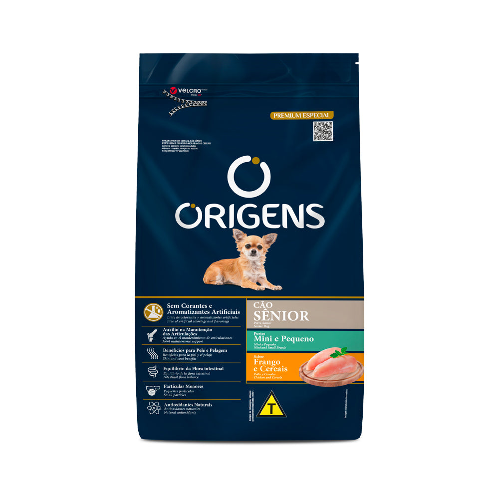 Ração Origens para Cães Sênior de Pequeno Porte Sabor Frango e Cereais Integrais 10,1kG