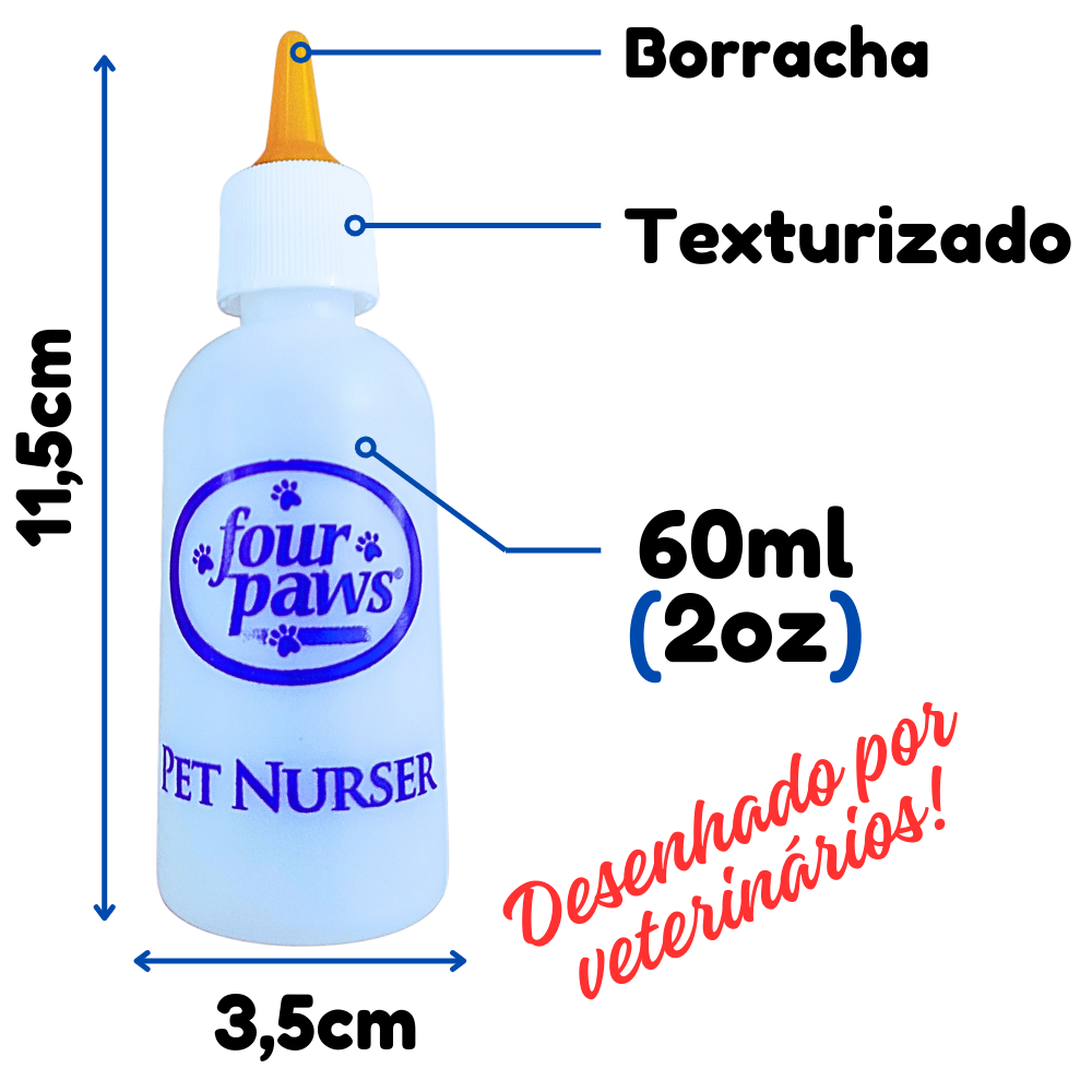 Mamadeira Chalesco Avulsa Four Paws para Cães 60 mL
