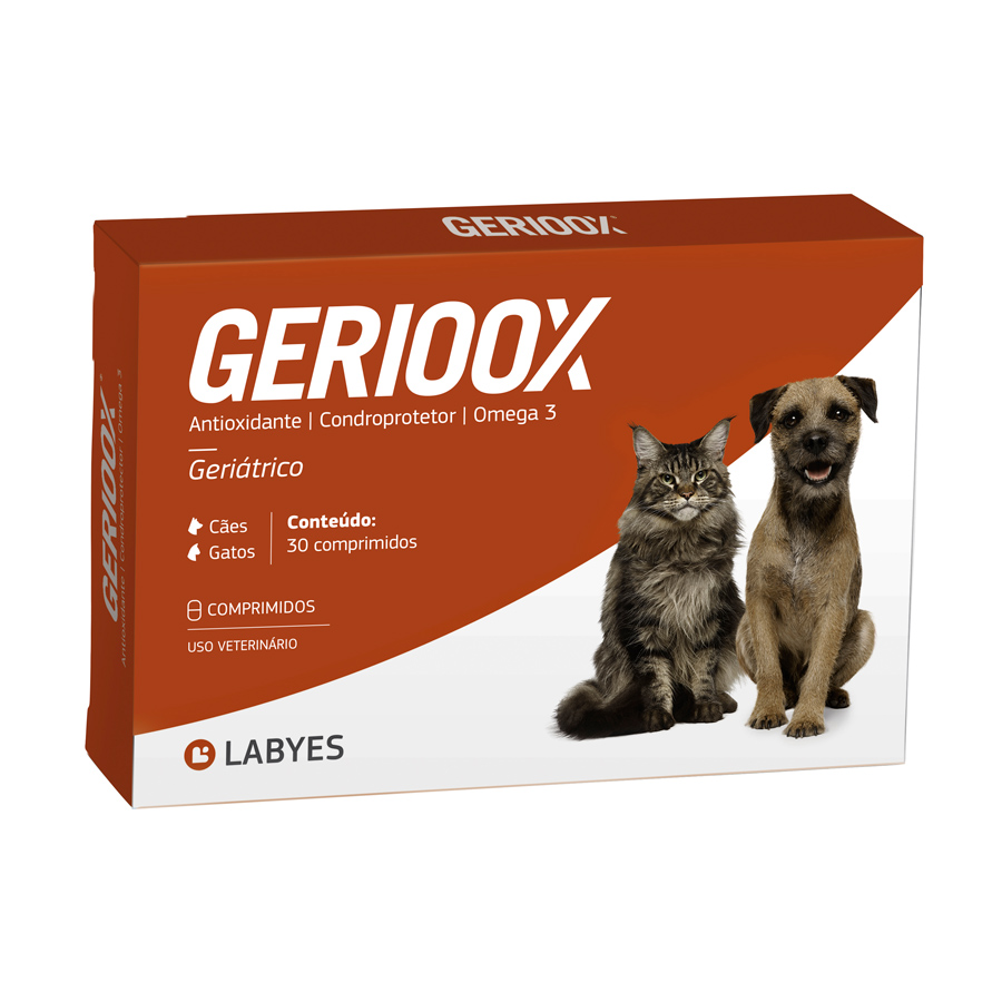 Suplemento Gerioox Labyes para Cães e Gatos 30 Comprimidos