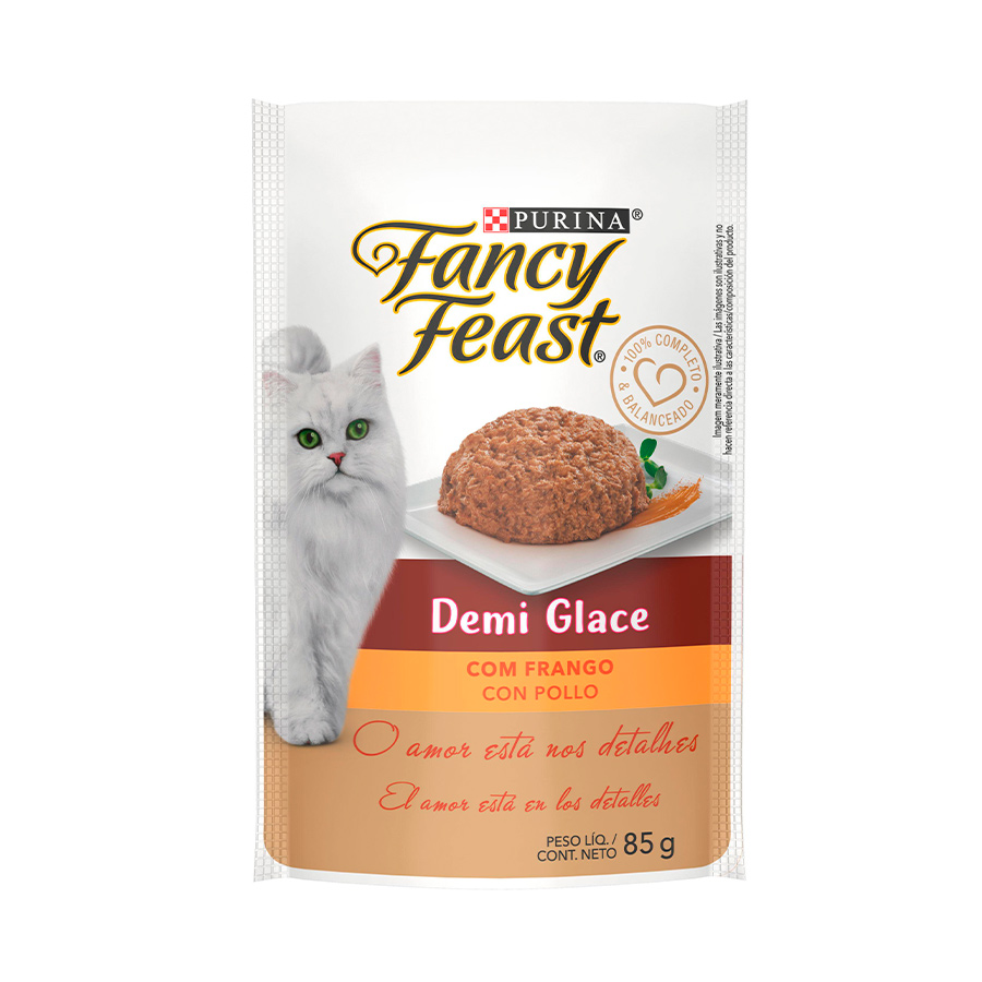 Ração Úmida Purina Fancy Feast Demi Glace para Gatos Sabor Frango 85 g