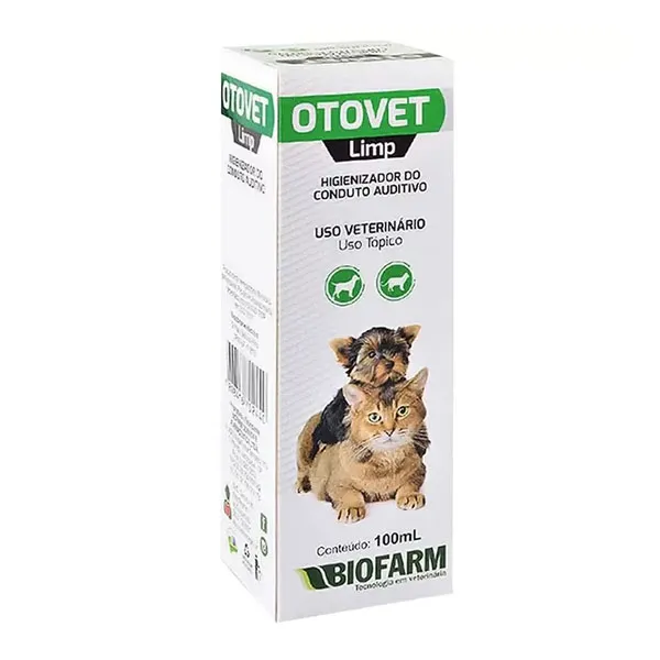 Solução Ocular Biofarm Otovet Limp para Cães e Gatos 100 mL
