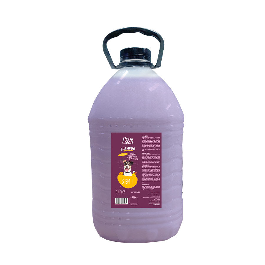 Shampoo e Condicionador Pet Clean 3 em 1 para Cães e Gatos 5L