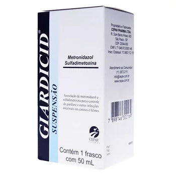 Antibiótico Gastrointestinal Cepav Giardicid para Cães e Gatos Suspensão 50 mL