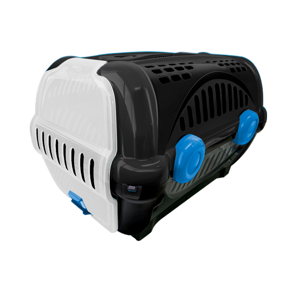 Caixa de Transporte Luxo Furacão Pet Preto com Azul