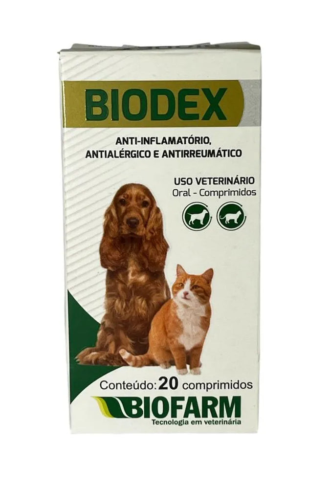 Anti-Inflamatório Biodex 20 comprimidos para Cães e Gatos