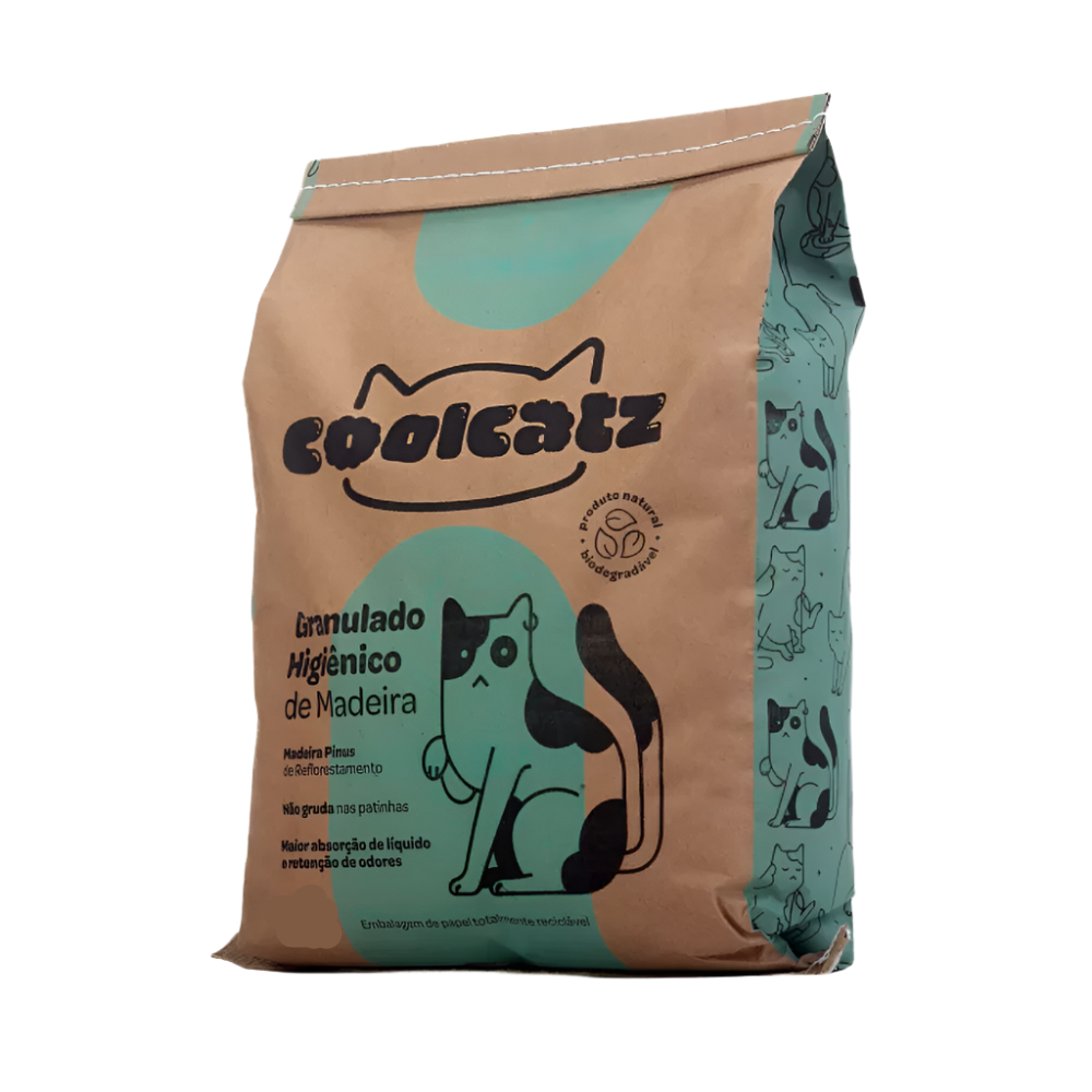 Granulado Higiênico de Mandeira CoolCatz para Gatos 5,0 Kg