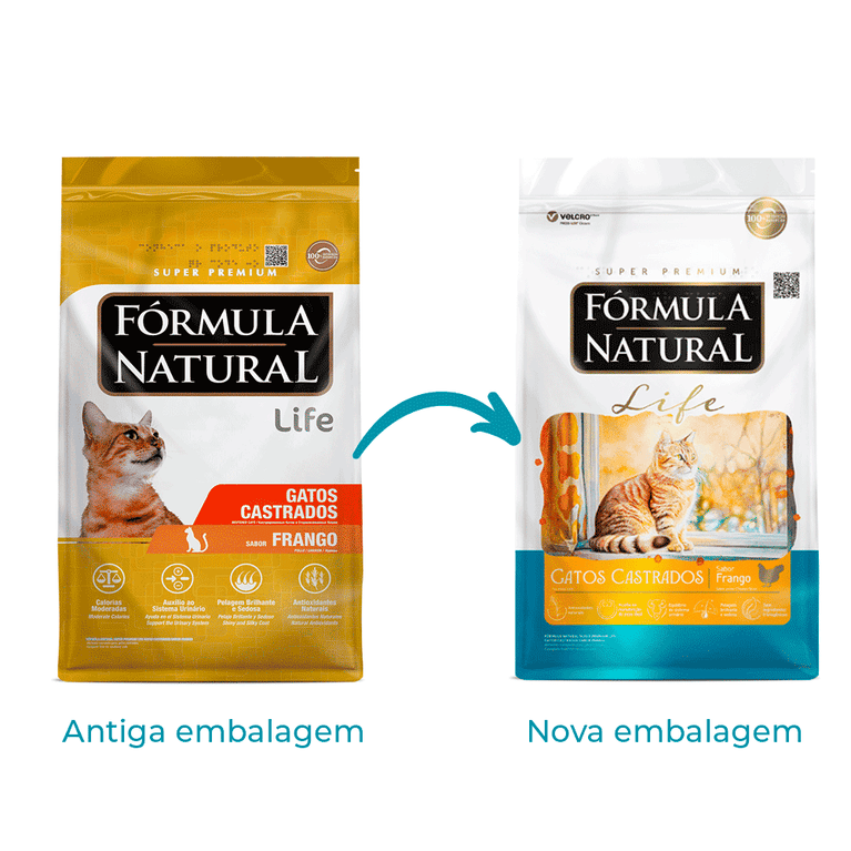 Ração Fórmula Natural Life para Gatos Castrados Adultos Sabor Frango