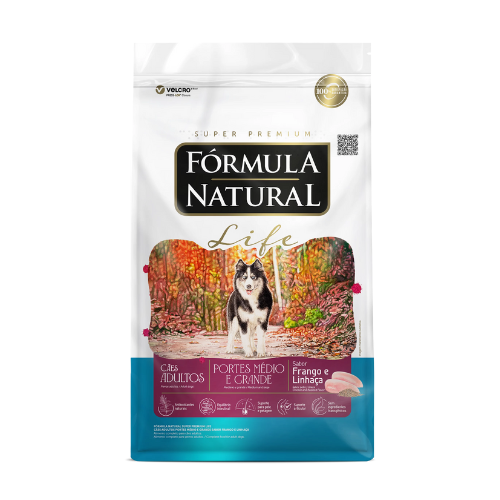 Ração Fórmula Natural Life para Cães Adultos de Portes Médio e Grande Sabor Frango