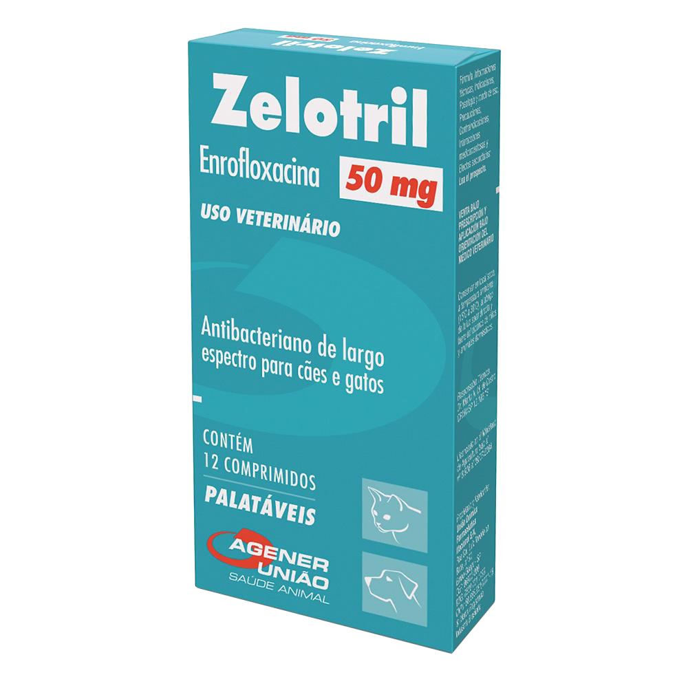 Zelotril Agener União para Cães e Gatos 50 mg 12 Comprimidos