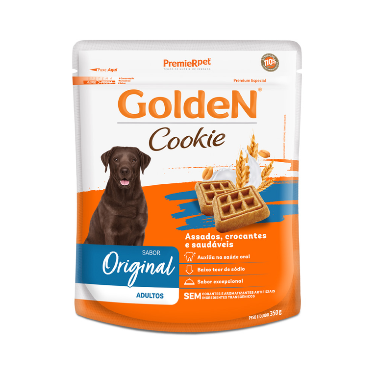 Biscoito Golden Cookie para Cães Adultos Sabor Original 350 g - Loja Pet Mais