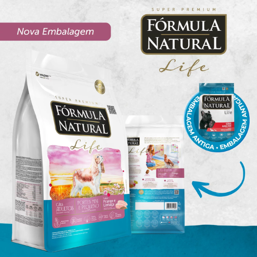 Ração Fórmula Natural Life para Cães Adultos de Portes Mini e Pequeno Sabor Frango