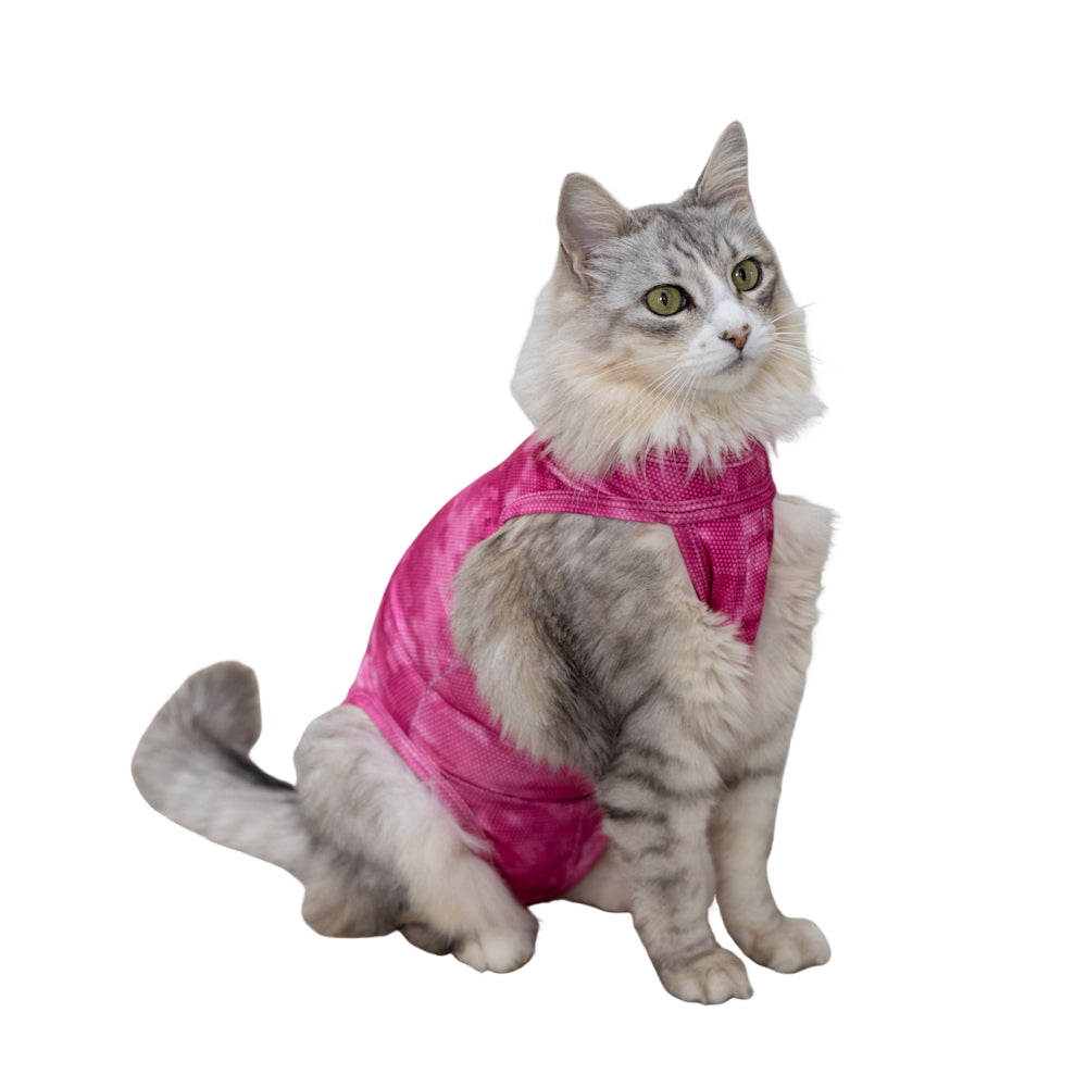 Roupa Cirúrgica Pós Castração Pet Med Regular Dry Light Supreme Rosa para Gatos