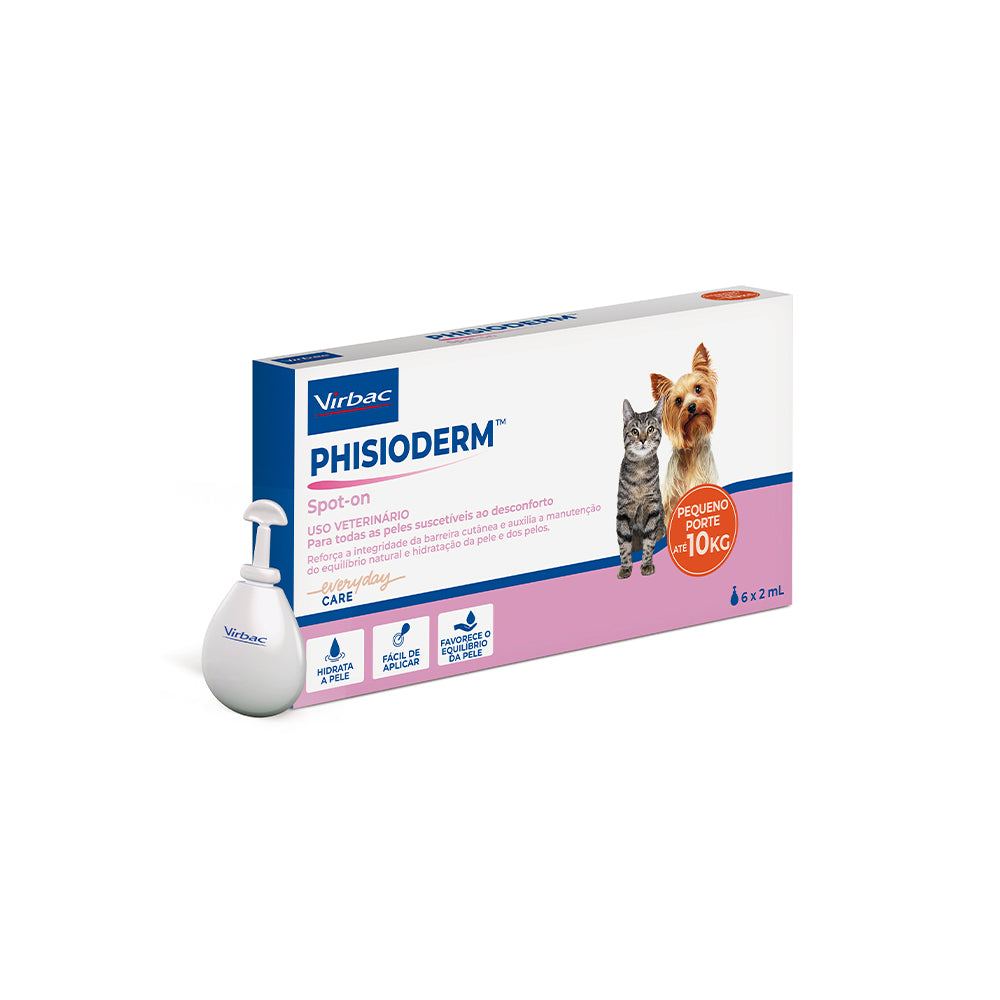 Hidratante Virbac Allerderm Spot On Sis para Cães e Gatos de até 10 kg 2 mL 6 Pipetas