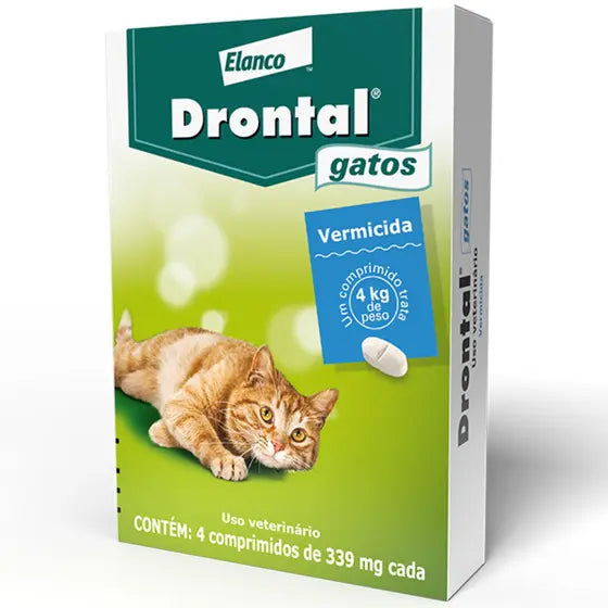 Vermífugo Drontal para Gatos de até 4 Kg 4 comprimidos