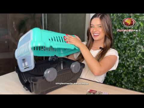 Caixa de Transporte Luxo Furacão Pet Preto com Azul