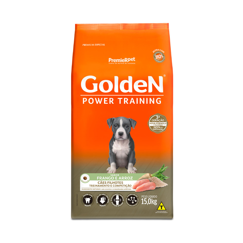Ração Golden Power Training para Cães Filhotes Sabor Frango e Arroz - Loja Pet Mais